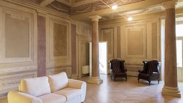 Apartment, 1 Bedroom | Living room | Flat-screen TV, fireplace, DVD player