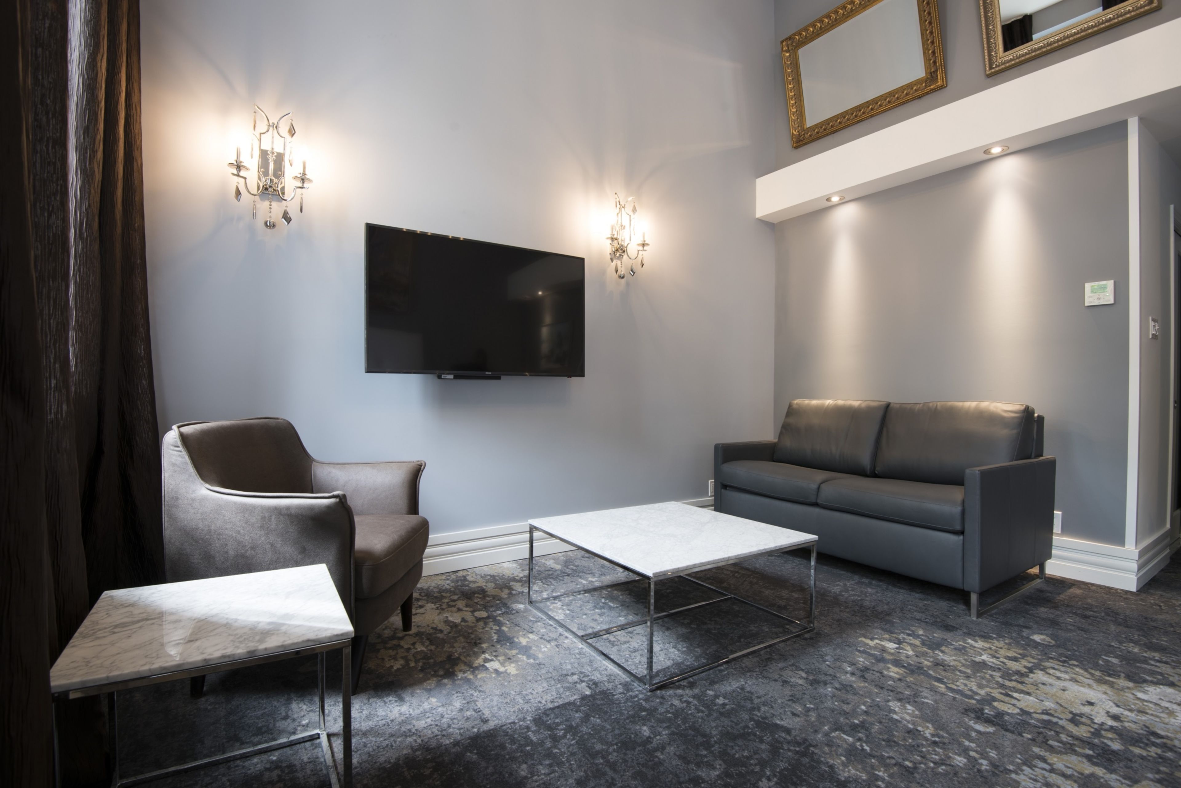 deluxe quadruple room, 1 king bed with sofa bed, park view | in-room safe, desk, soundproofing, iron/ironing board