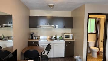 Fridge, microwave, coffee/tea maker