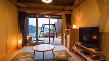 Phòng, không hút thuốc, tòa nhà phụ (with Open-air Bath, - KITA -) | Khu phòng khách | TV màn hình phẳng