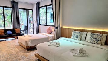 In-room safe, blackout curtains, free WiFi