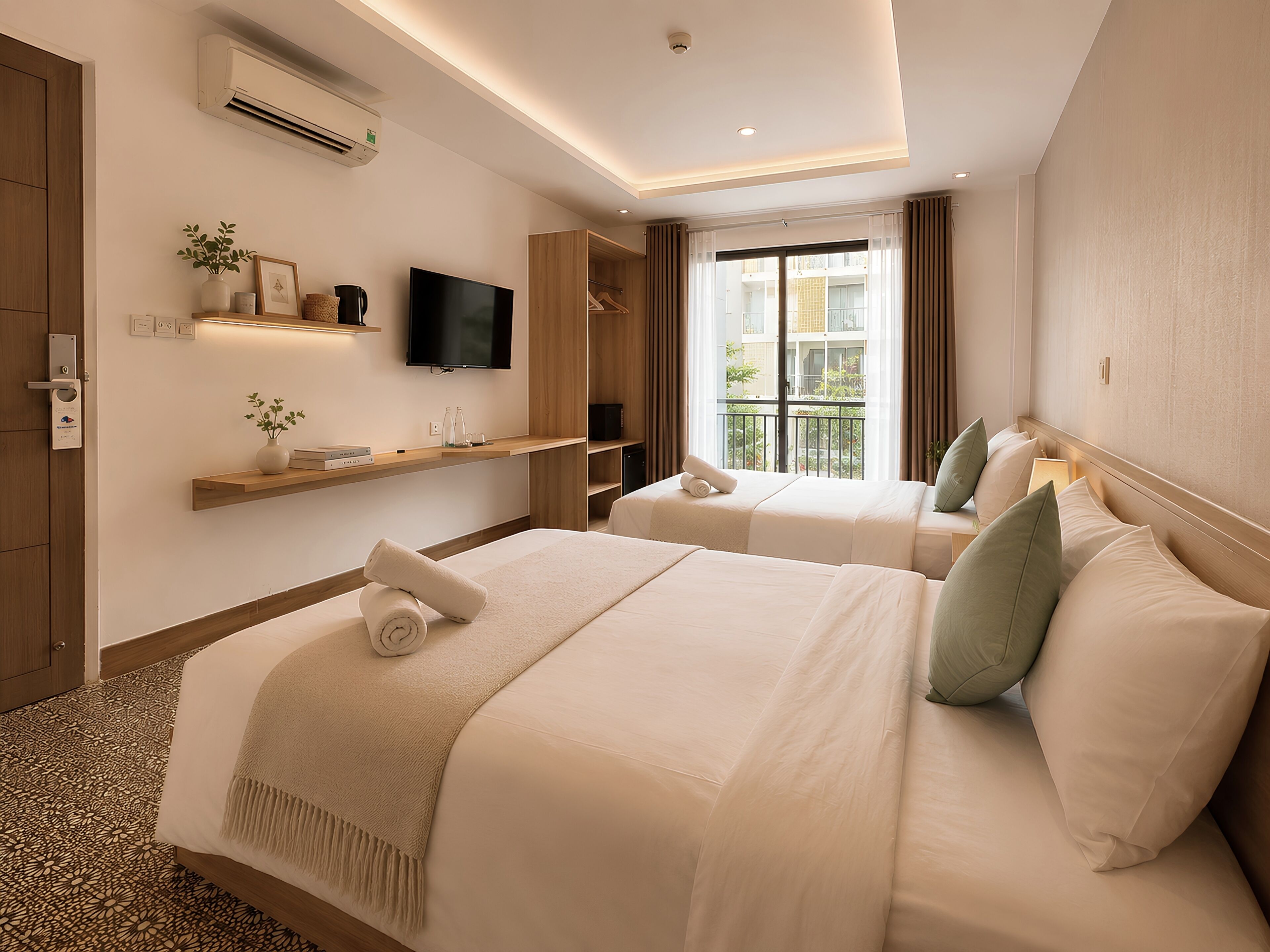 Deluxe Twin Room, 2 Double Beds, City View | View from room
