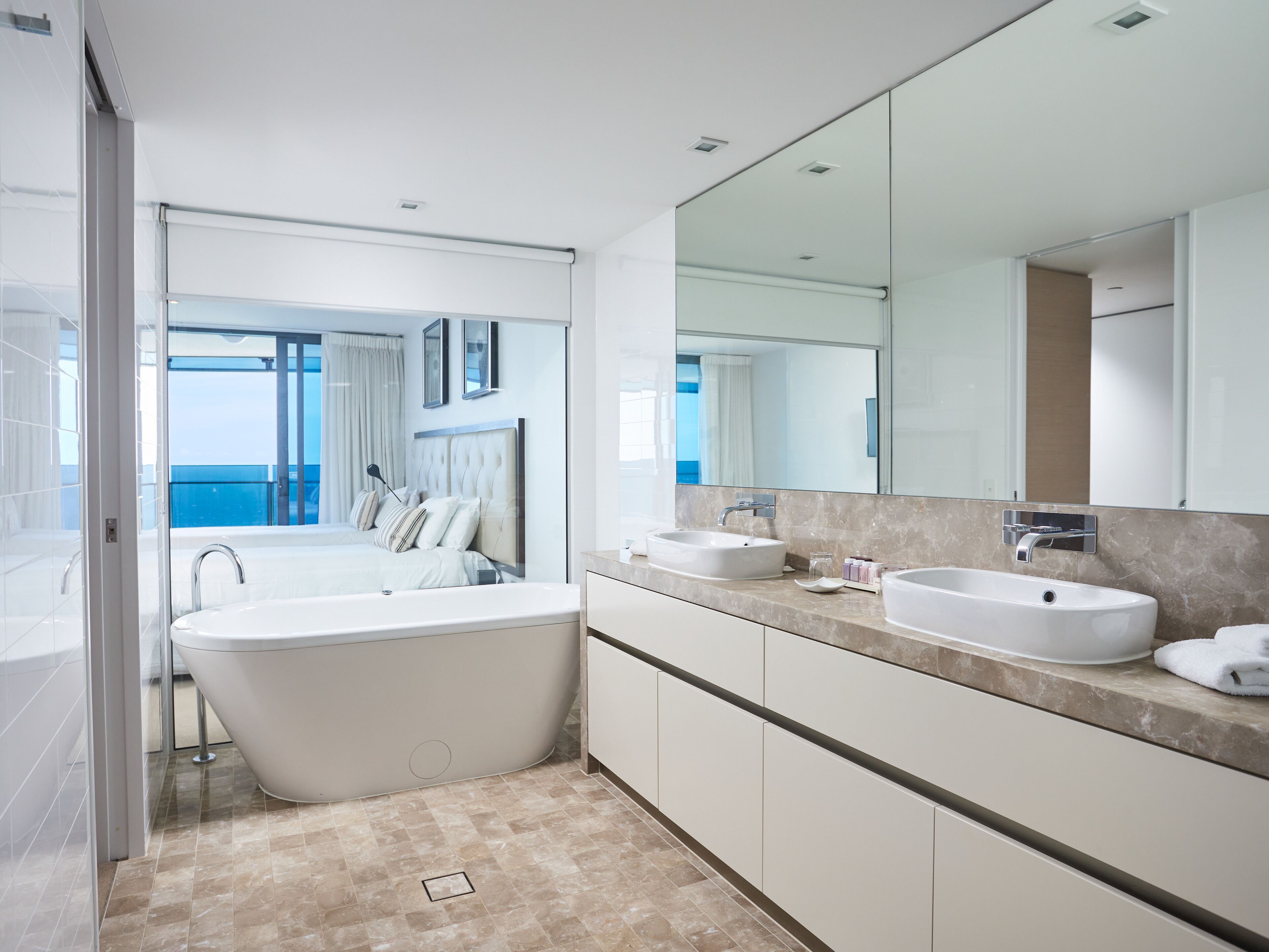4-bedroom sub-penthouse with ocean views | bathroom | separate bathtub and shower, hair dryer, towels, soap