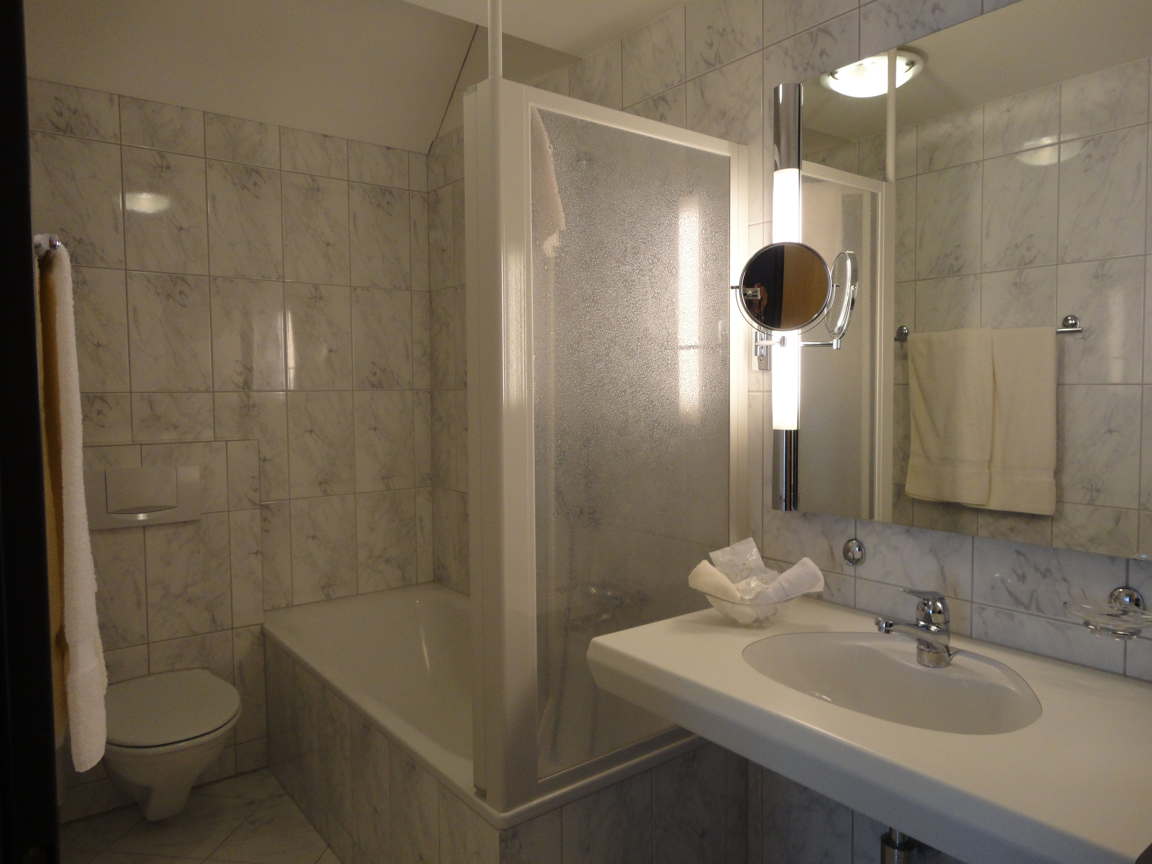 free toiletries, hair dryer, bathrobes, slippers