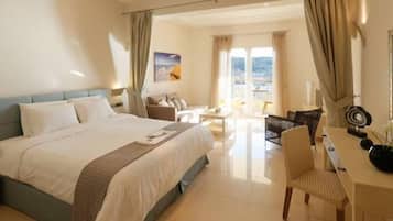 Premium bedding, down comforters, pillowtop beds, minibar