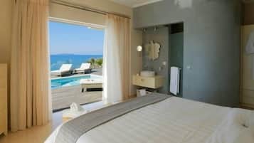 Presidential Suite, Sea View | Premium bedding, down comforters, pillowtop beds, minibar