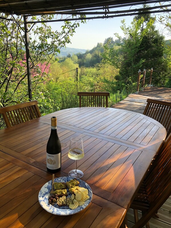 Loft, cuisine, vue vignoble | Terrasse/Patio