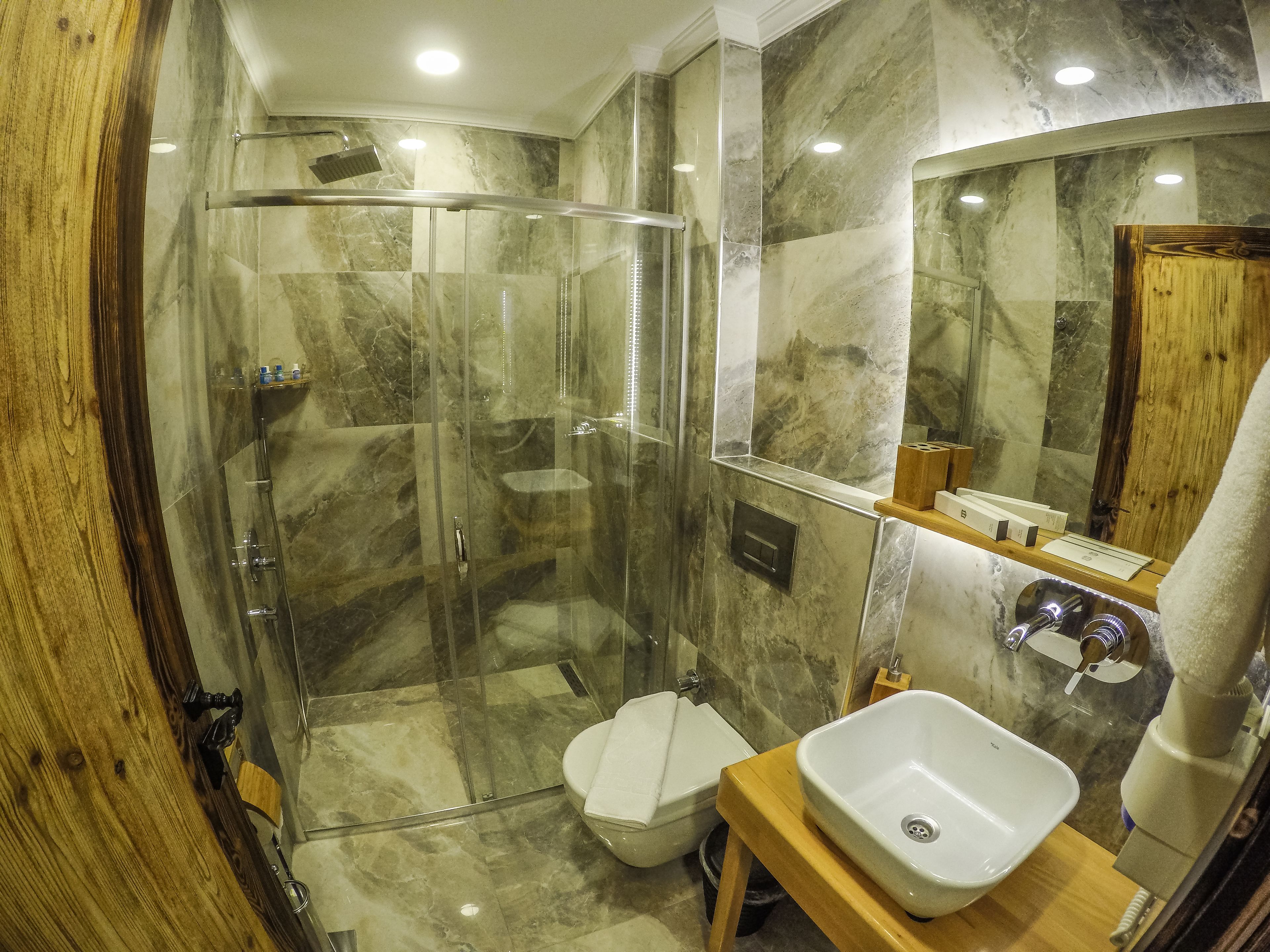 deluxe twin room, 2 single beds | bathroom | designer toiletries, hair dryer, slippers, towels