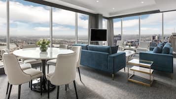 3 Bedroom Icon Penthouse | Living area | Flat-screen TV, iPad, DVD player, iPod dock