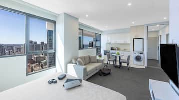 Premium bedding, in-room safe, blackout curtains, soundproofing