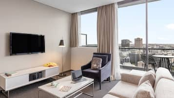 1 Bedroom Altitude Suite | Living area | 50-inch flat-screen TV with digital channels, streaming services