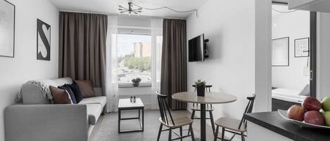 Apartment | Living area | 32-inch flat-screen TV with cable channels, TV