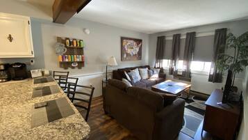 TV, DVD player, video library