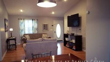 Télévision à écran plat, cheminée