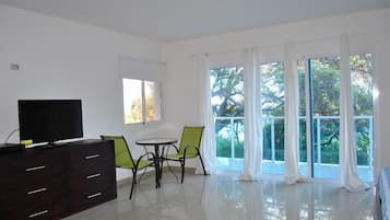 Comfort Single Room | Living area | Flat-screen TV, fireplace