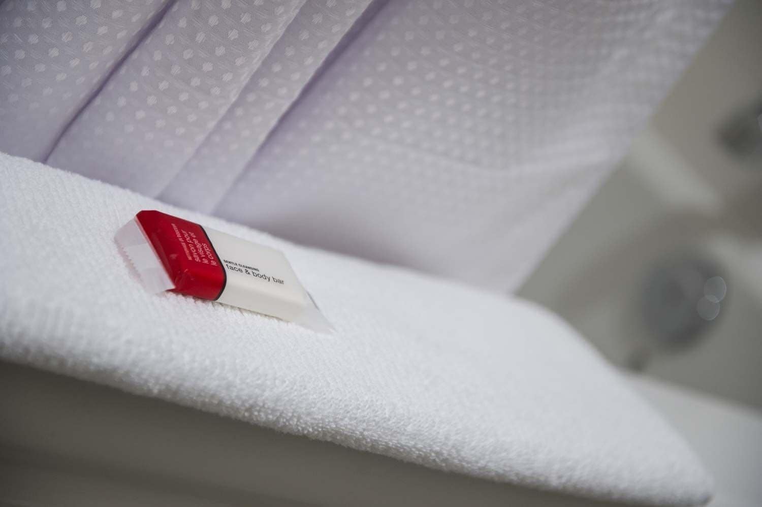 free toiletries, hair dryer, towels