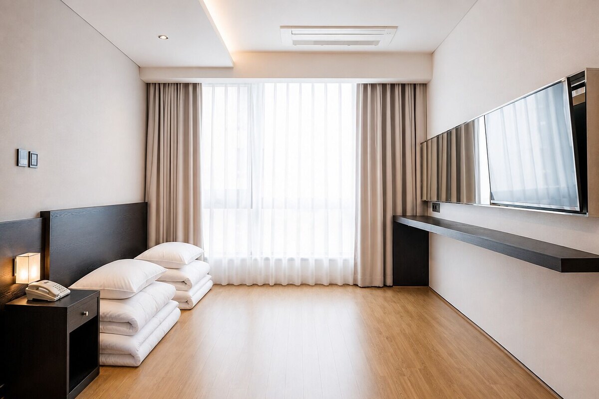 Kamar (Ondol) | Setrika/meja setrika dan seprai linen