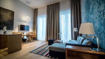 Premium bedding, minibar, in-room safe, desk