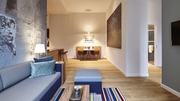 Studio, 1 King Bed with Sofa bed | Living area | Smart TV, pay movies