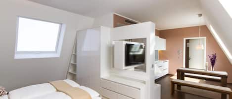 Hypo-allergenic bedding, desk, soundproofing, iron/ironing board