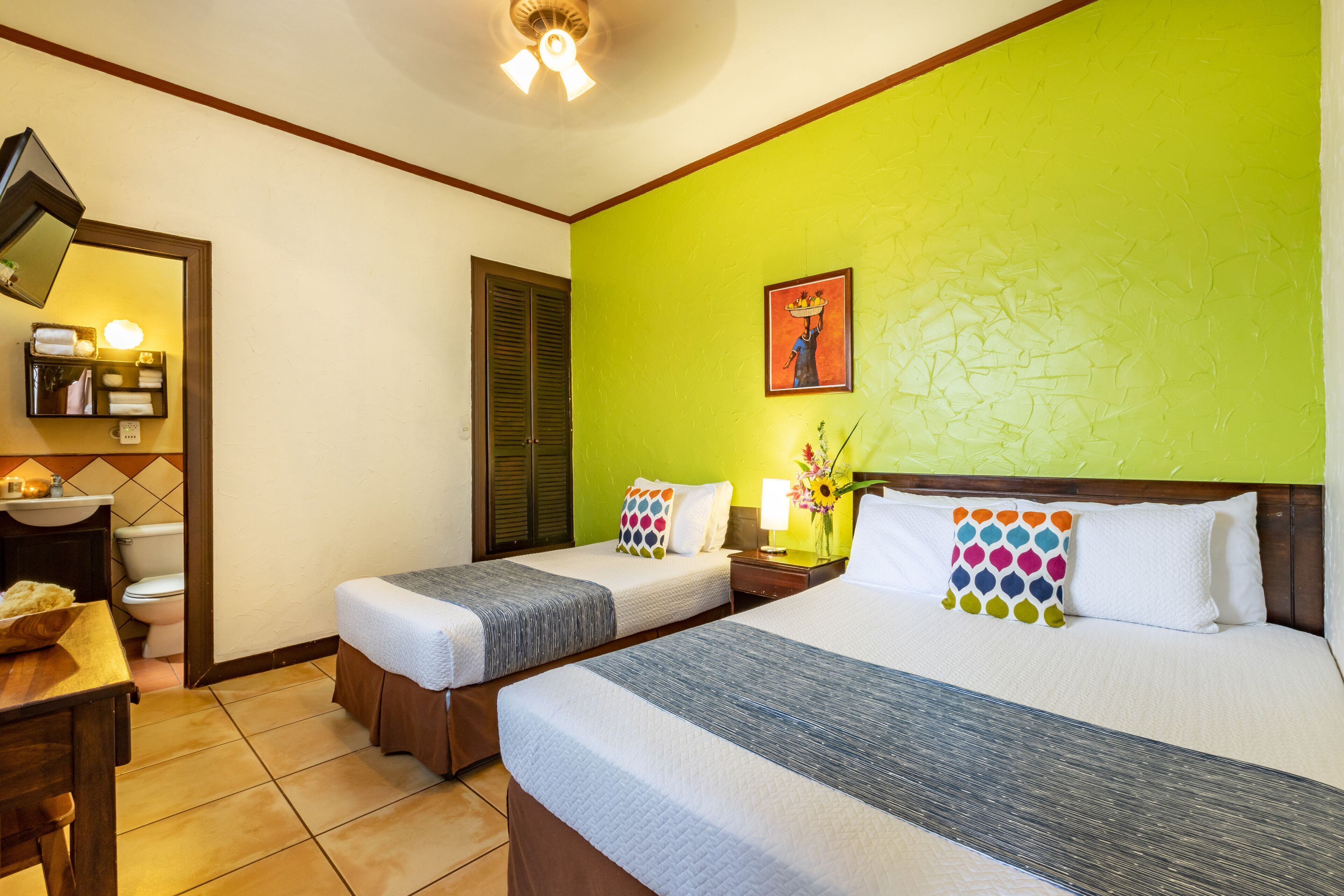 Blackout drapes, iron/ironing board, free WiFi, bed sheets
