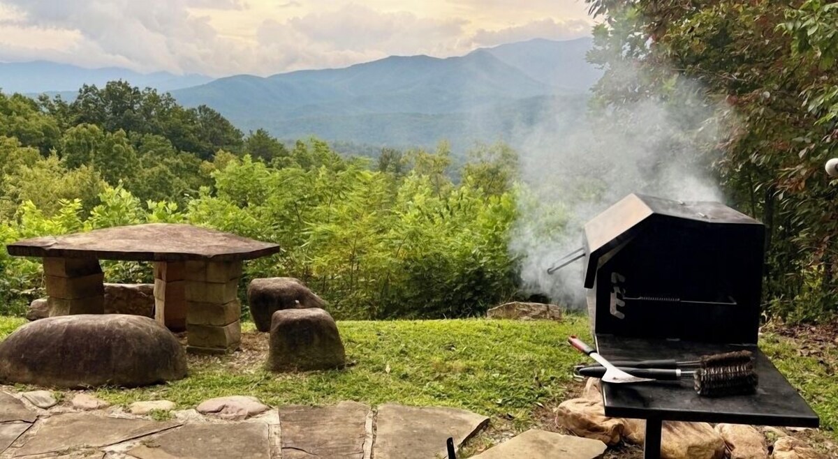 Photo 133 of ASTOUNDING VIEWS in your Backyard! LUXE Log Cabin Experience! 5 Minutes to Town!