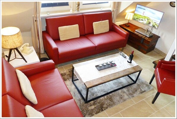 Télévision, lecteur de DVD, livres, médiathèque