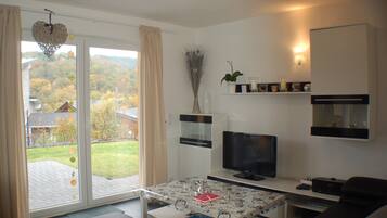 Fernseher, Kamin, DVD-Player