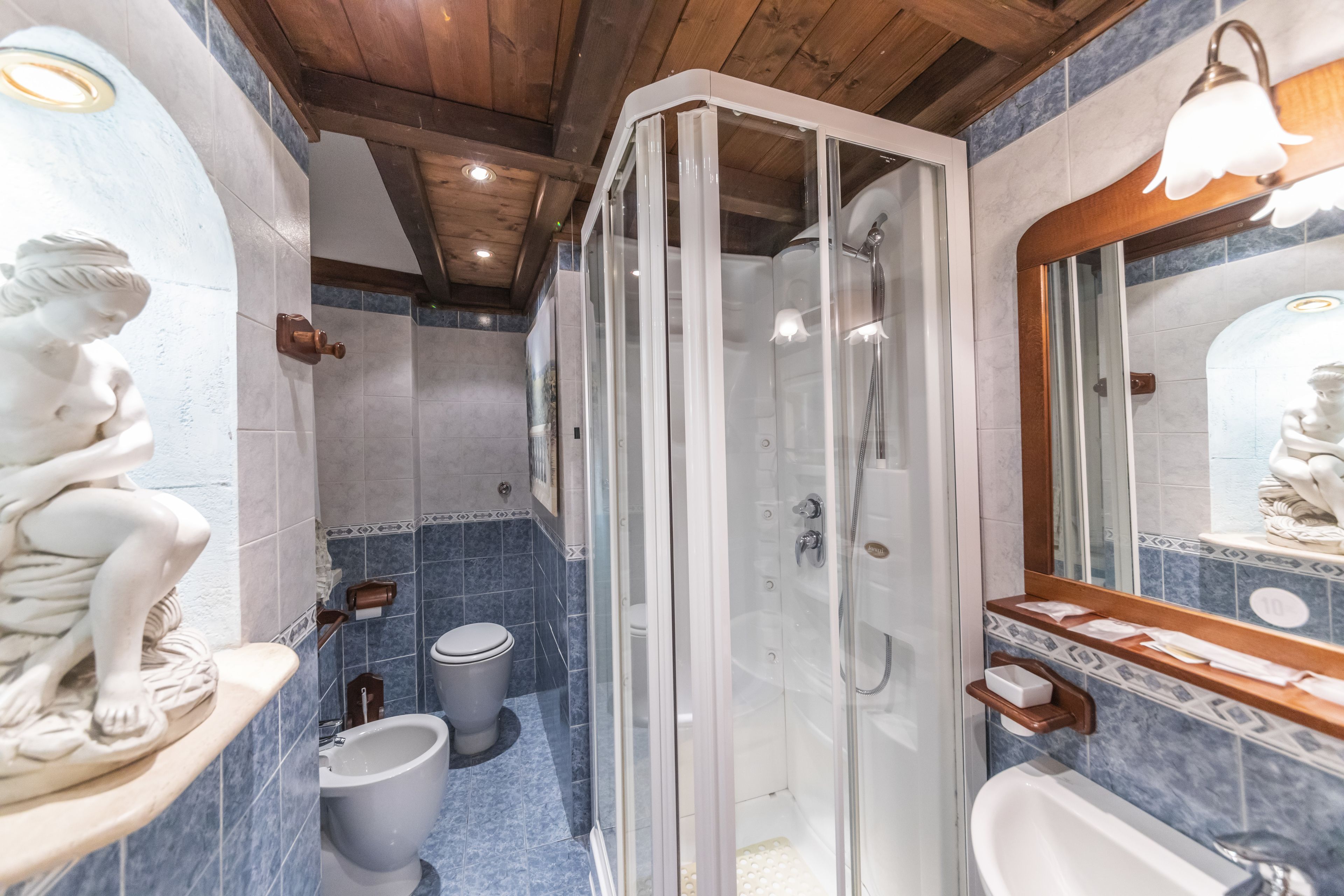 shower, free toiletries, hair dryer, bathrobes