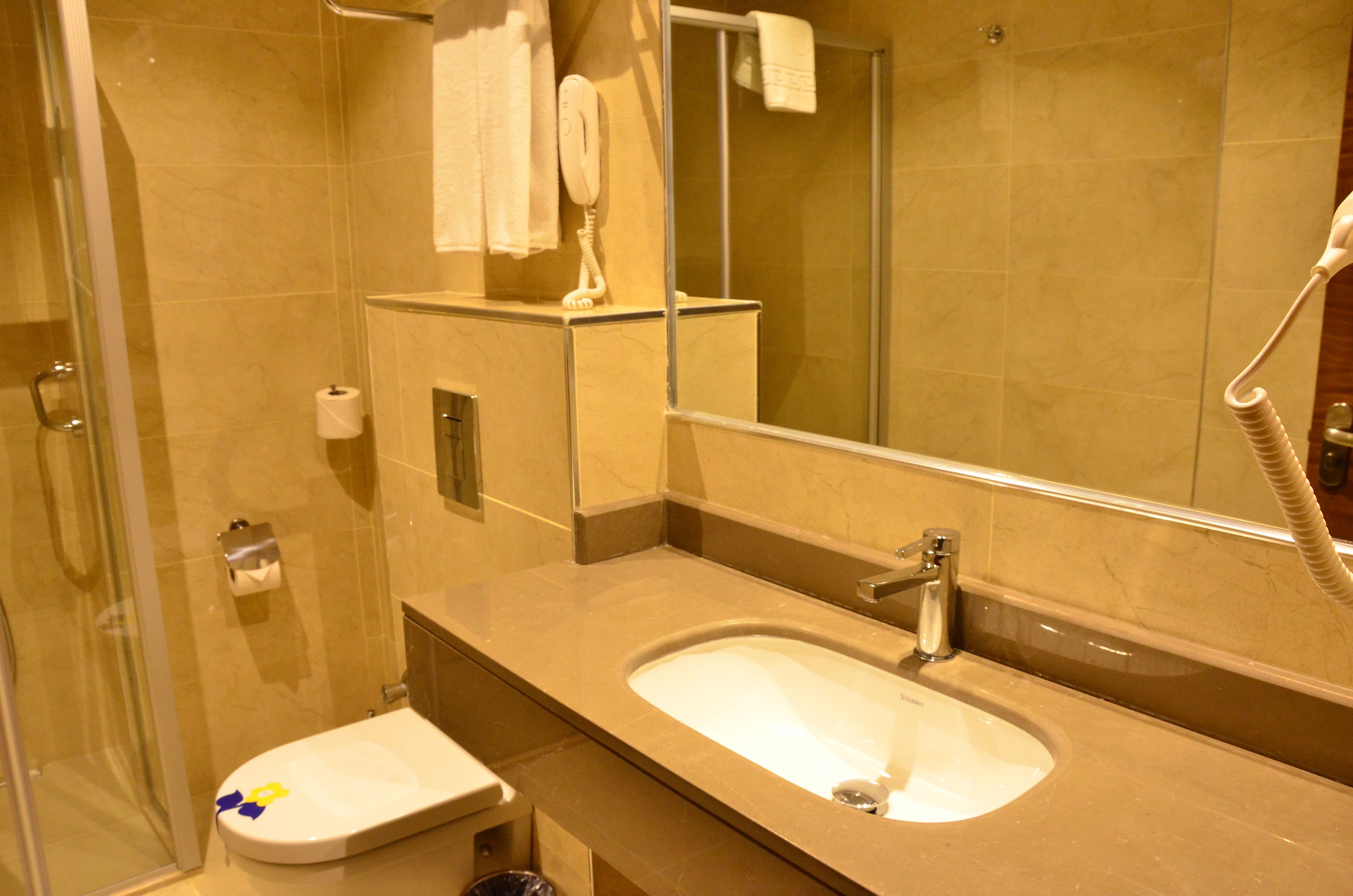 shower, free toiletries, hair dryer, bathrobes