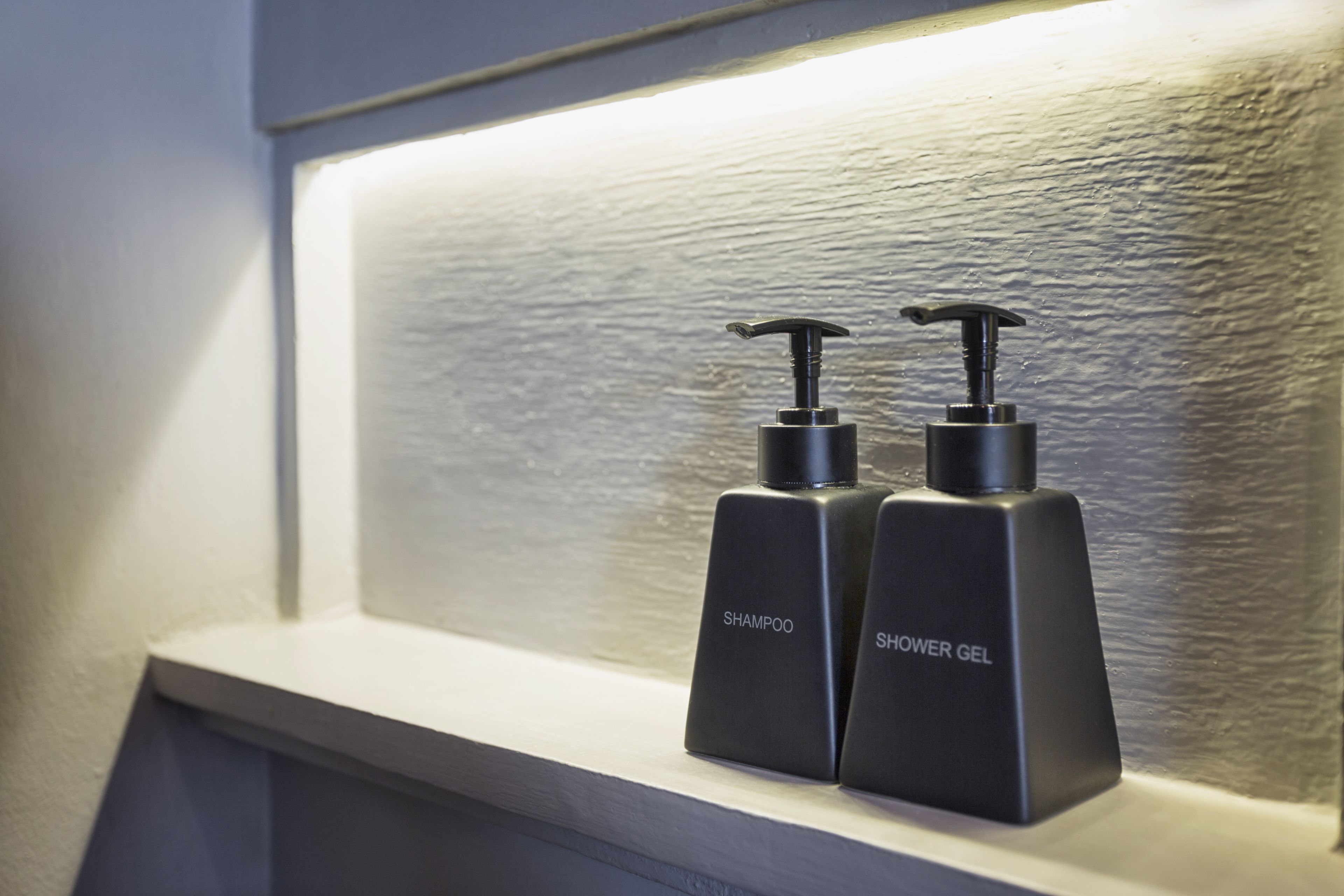 shower, designer toiletries, hair dryer, bathrobes