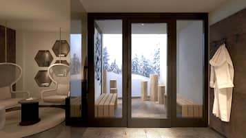 Bastu, turkiskt bad/hamam och massage- och behandlingsrum