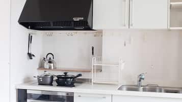 Holiday Home | Private kitchenette | Fridge, microwave, highchair, cookware/dishes/utensils