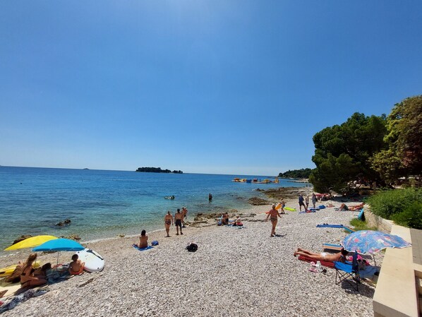 Playa en los alrededores y camastros 