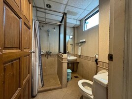 Shower, free toiletries, hair dryer, bidet