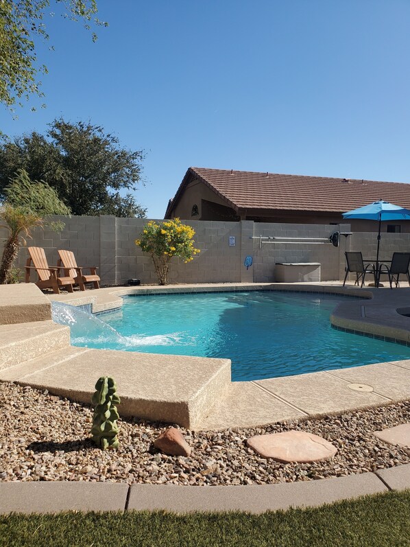 Outdoor pool, a heated pool