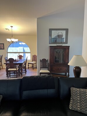 Smart TV, DVD player, books, video library