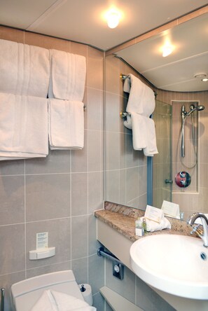 Kamar Twin Klasik | Kamar mandi | Shower, perlengkapan mandi gratis, pengering rambut, dan handuk