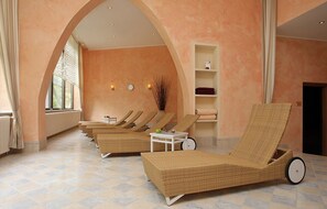Sauna, facials, Ayurvedic treatments, manicures and pedicures, massages
