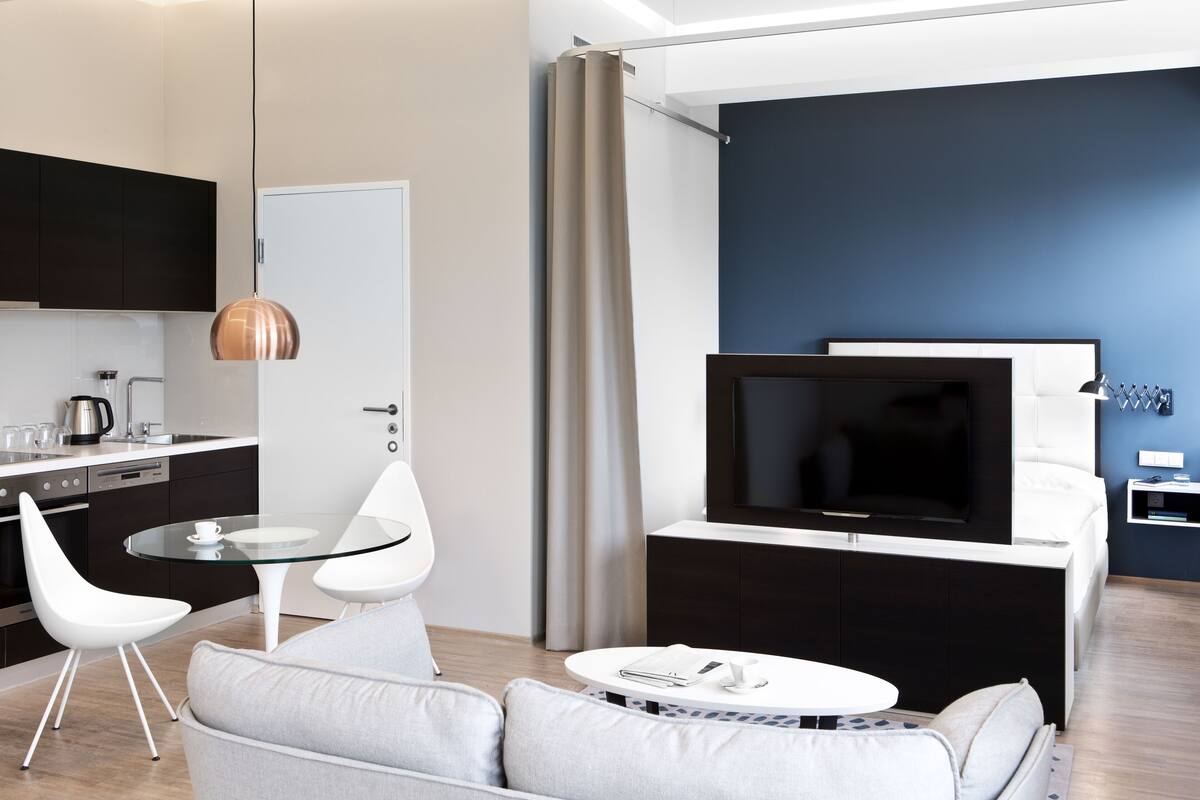 Apartamento superior (Plus) | 1 dormitorio, ropa de cama de alta calidad, caja fuerte y escritorio