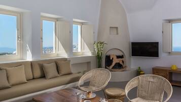 Exclusive Villa, 1 Bedroom, Private Pool | Living area | TV