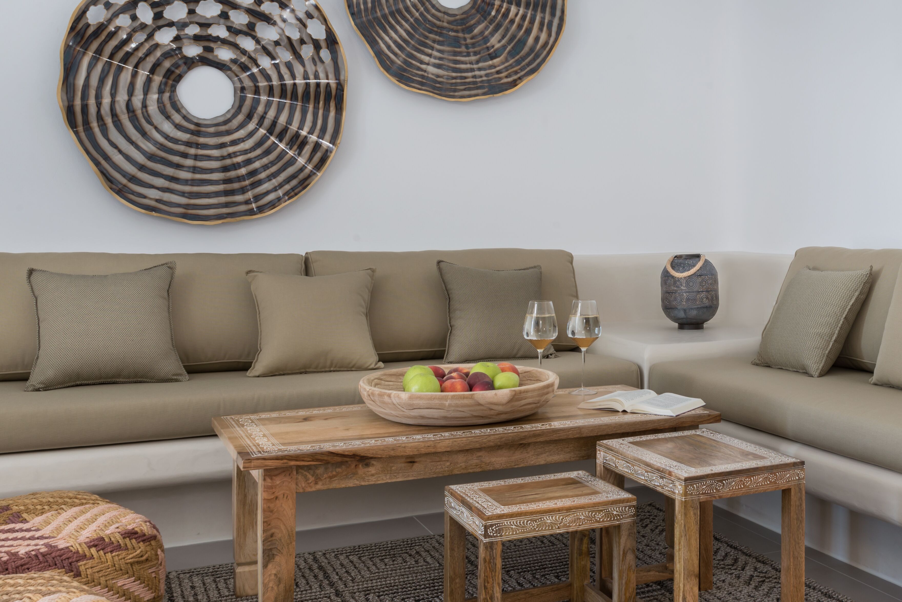 panoramic villa, 1 bedroom, private pool | living area | tv