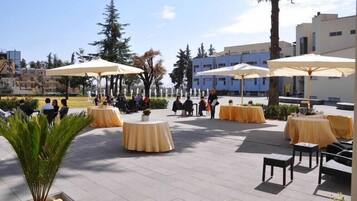 Outdoor banquet area