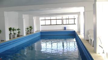 Indoor pool, outdoor pool, pool loungers