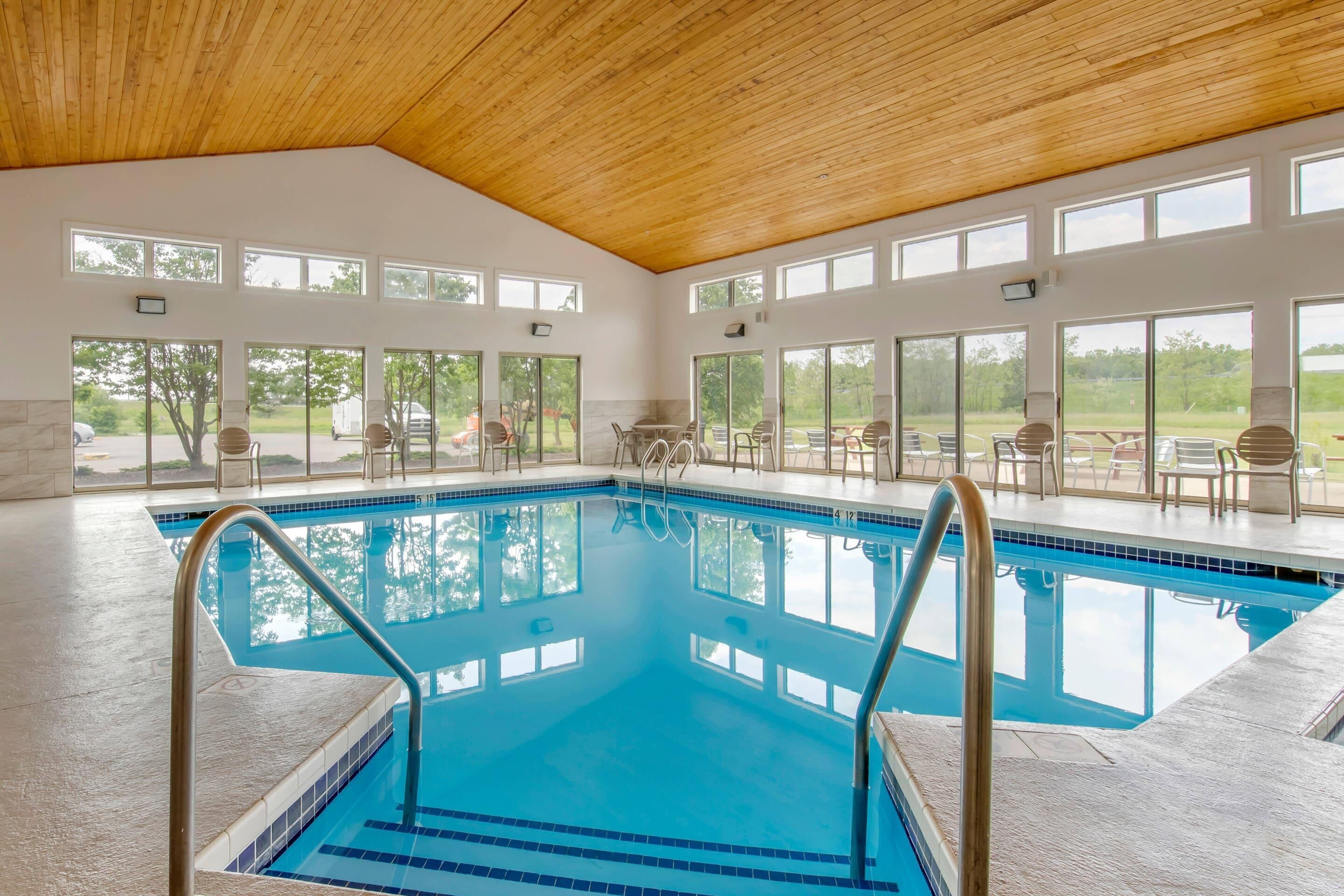 Indoor pool, open 7:00 AM to 11:00 PM, sun loungers