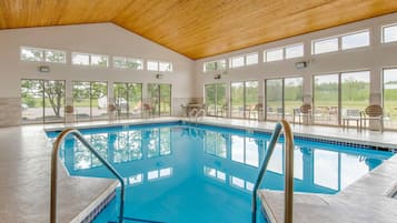 Indoor pool, open 7:00 AM to 11:00 PM, sun loungers