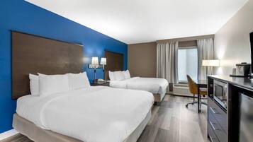 Standard Room, 2 Queen Beds, Non Smoking | Individually decorated, individually furnished, desk, laptop workspace