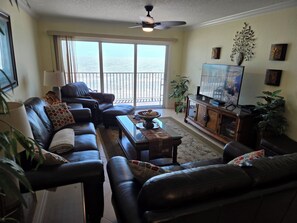 Smart TV, books, video library, stereo