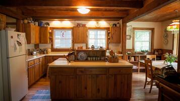 Fridge, oven, stovetop, coffee/tea maker