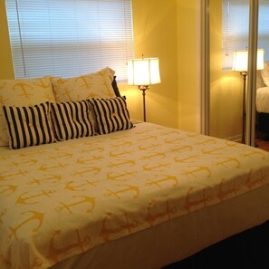 2 bedrooms, iron/ironing board, WiFi, bed sheets